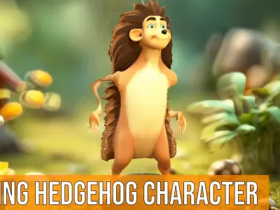 Charming Hedgehog Character model pack Low-poly 3D model