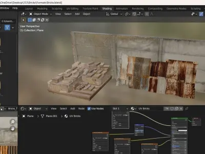 Brick Scrap Low-poly 3D model