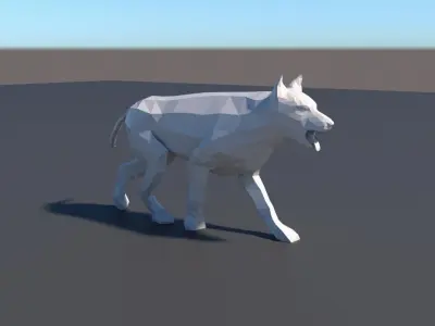 lowpoly dog wolf Low-poly 3D model