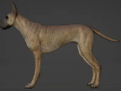 DOG - GREAT DANE  Low-poly 3D model