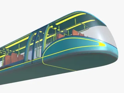 Sci-fi subway car II PBR 3D model