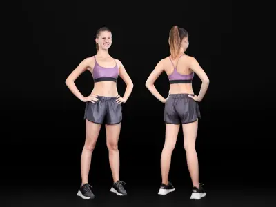 Woman sport 32 Low-poly 3D model