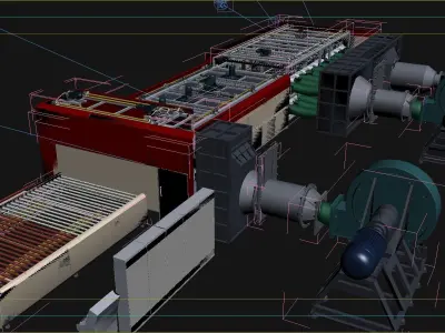  Tempering furnace   industrial equipmentIndustria Low-poly 3D model