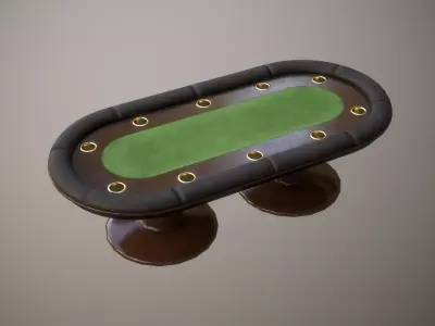 Poker table PBR  Low-poly 3D model