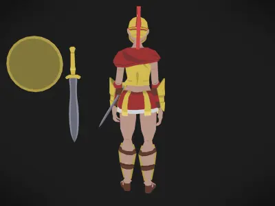 Colorly - Spartan Guy - Game Ready - Rigged - Customizable Low-poly 3D model