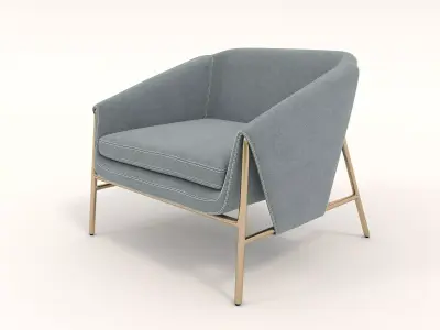 Modern Coffee Table and Armchair Set 32 3D model