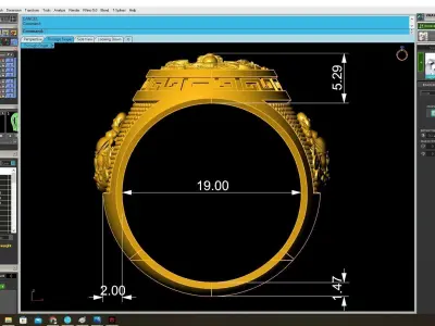 Luxury Asian Dragon Oval Signet Ring for Men 3799 3D print model