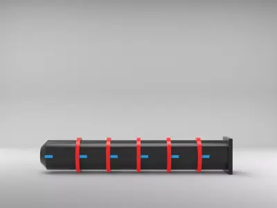 Cylindrical Pipe with Red Clamps  3D print model