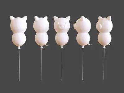 Birthday Balloons  - Colorful Party Decoration Prop 04  Low-poly 3D model