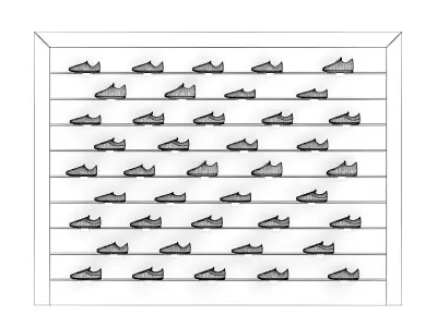 Market Shelf - Sport Shoes 3D model