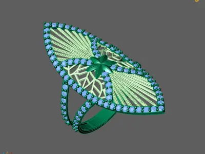 Women Long Ring Ready STL 3DM Models Womens Ring Long models 3D print model 2