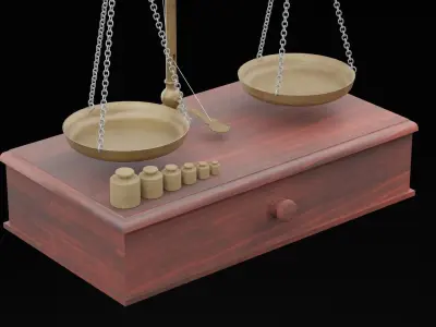 Antique Scales Low-poly 3D model
