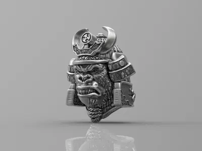 Head gorilla samurai 3d model for 3d printing 3D print model 3D print model