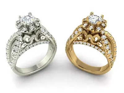 solitaire ring 3D print model