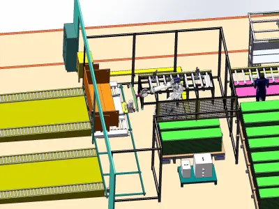  Large manipulator working line  3D model