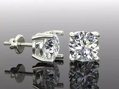 Women Diamond Earrings 3D print model 94