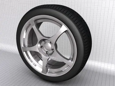 Six Tyre wheel 3D model 3D model