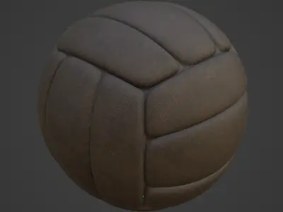 Old Leather Volleyball Ball 06 3D model