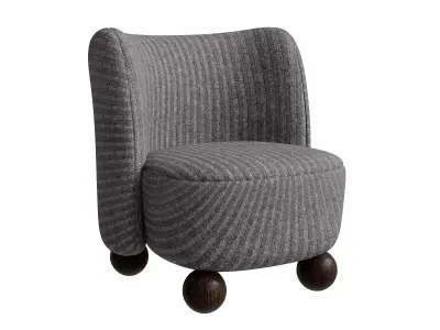 Cylindrical Occasional Chair Low-poly 3D model