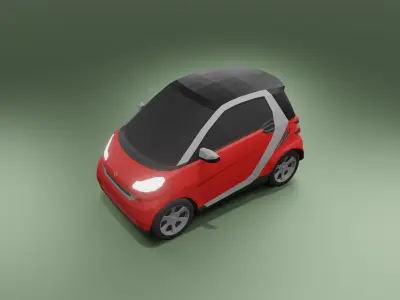 Smart ForTwo low poly 3D model Low-poly 3D model