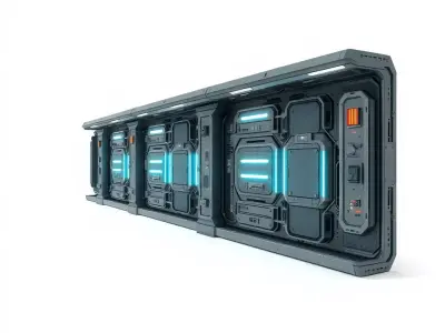 Futuristic Corridor model pack Low-poly 3D model