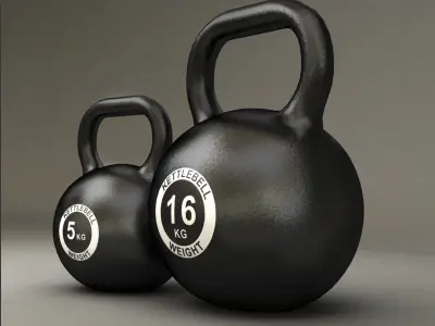 Kettlebell three kettle weights 3D model