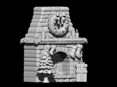 Cozy Christmas Fireplace 3D print model