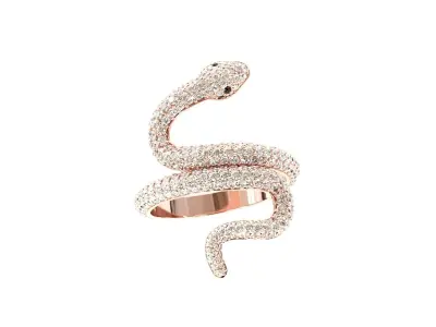 Diamond snake ring-2 3D print model