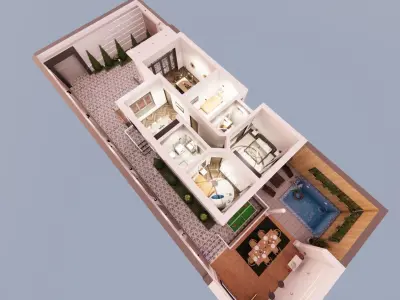 Interior and exterior revit Free 3D model