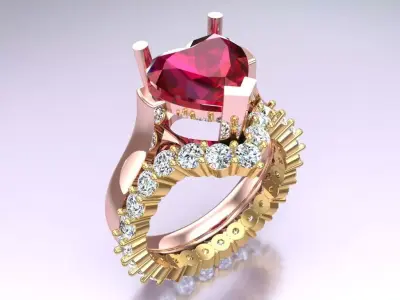 Heart Ring - Womens Rings - N182009 3D print model