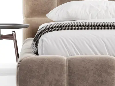 Modern Upholstered Bed Frame 3D model