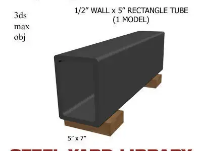 1 2in Wall x5in Rectangle Tube 3D model