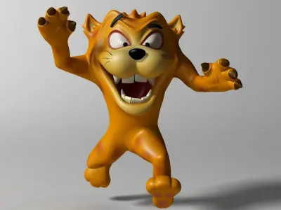 Cartoon Beast Rigged Low-poly 3D model