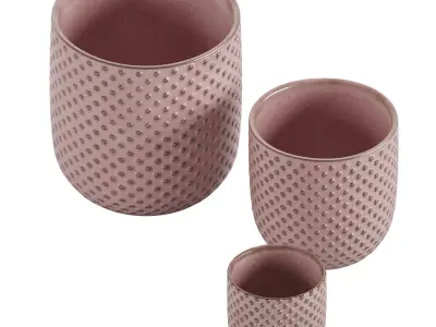 Blush Pink Dotted Vase 3D model