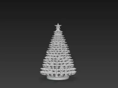 Christmas Tree 3D Model Realistic Happy Christmas Scene 3D print model