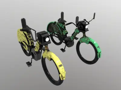 Cyberpunk Motorcycle Low-poly 3D model