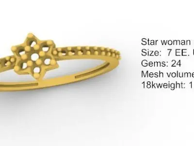 Star woman ring 3D print model