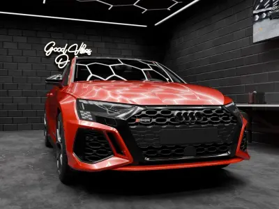 Car Render Scene - Garages 3D model