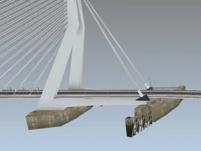 Lowpoly 3d model Erasmus bridge Rotterdam Low-poly 3D model