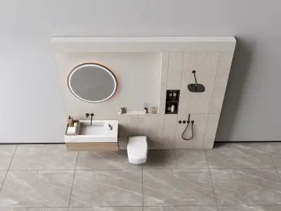 Vanity bathroom set 10 3D model