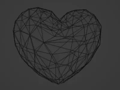 Golden Heart Free low-poly 3D model