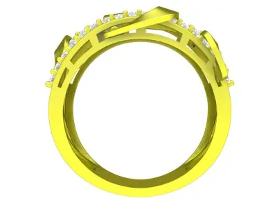 A6056 Art Diamond Women Fashion Ring 3D print model