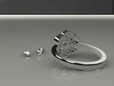 diamond ring 3D print model 73
