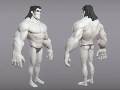 Cartoon male character Sam base mesh 3D model