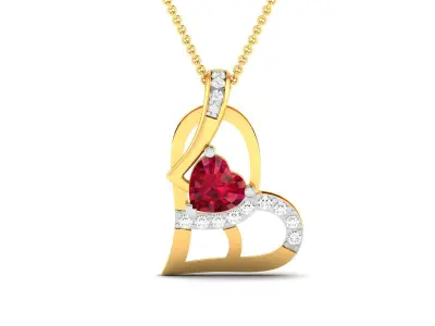 Women Heart Stone Pendant 3DM STL OBJ FBX Render Details 3D print model