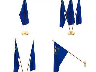 Nevada Flag Pack 3D model