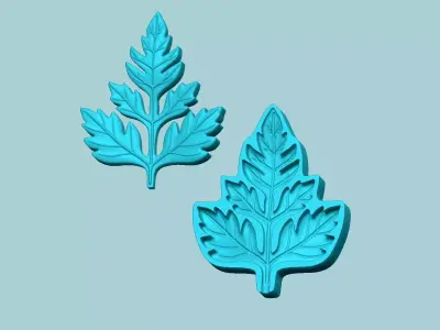 Chervil Leaf Mold - Artificial Herb Molding Tool 3D print model