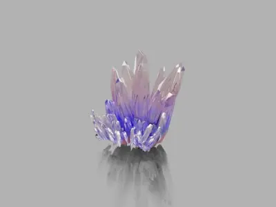 Multi-Color Crystals Low-poly 3D model