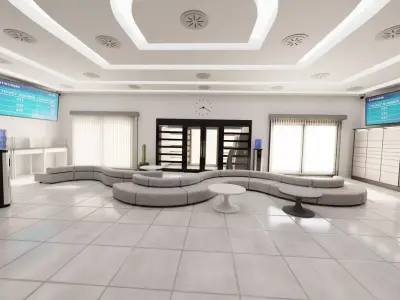 Post Office Interior V3 - Fully Equipped Commercial Environment Low-poly 3D model