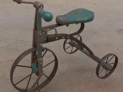 Vintage Children Iron Bicycle 3D model